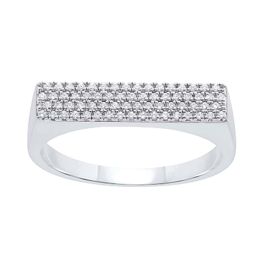 NEW - 0.20 CTW diamond architectural fashion ring, white